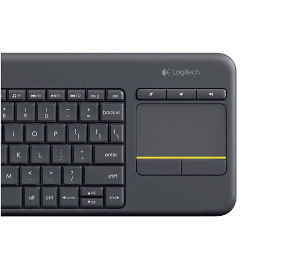 LOGITECH K400 Plus Kabellose Tastatur – Dunkelgrau