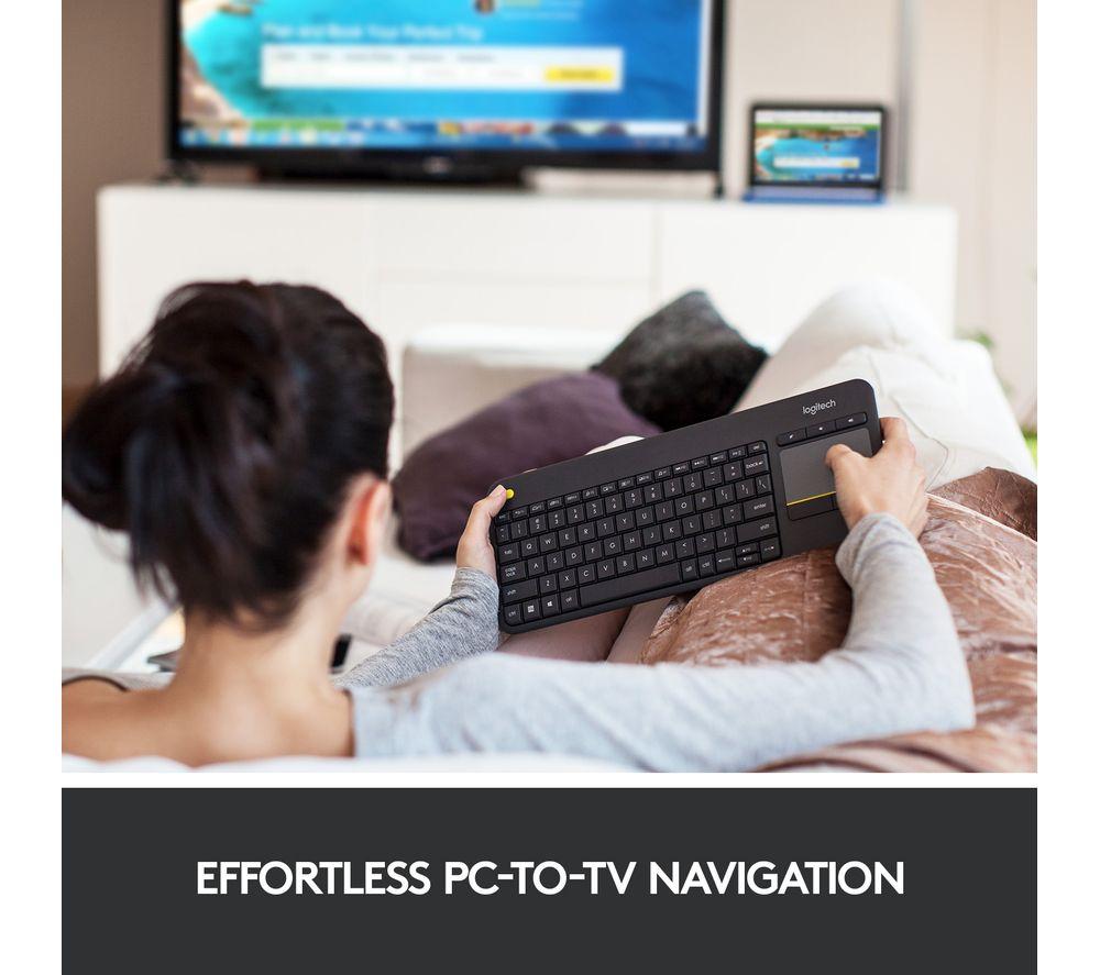 LOGITECH K400 Plus Kabellose Tastatur – Dunkelgrau
