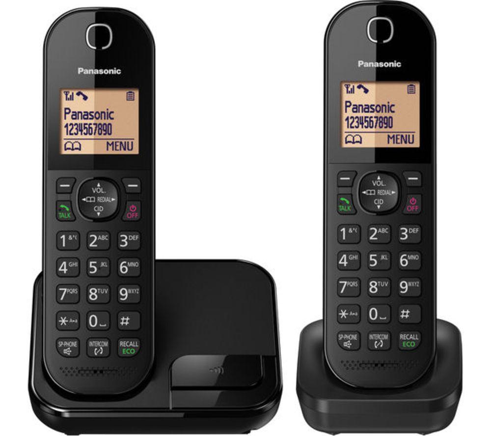 PANASONIC KX-TGC412EB Cordless Phone - Twin Handsets, Black