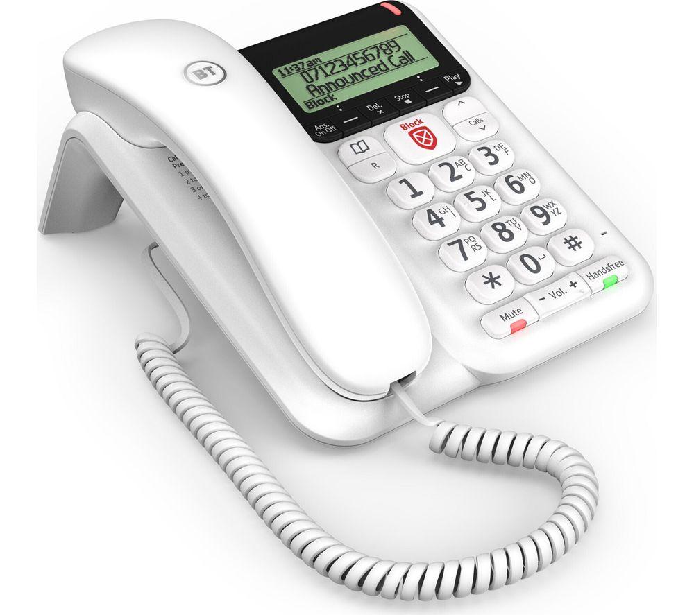 BT Décor 2600 Corded Phone with Answering Machine - White
