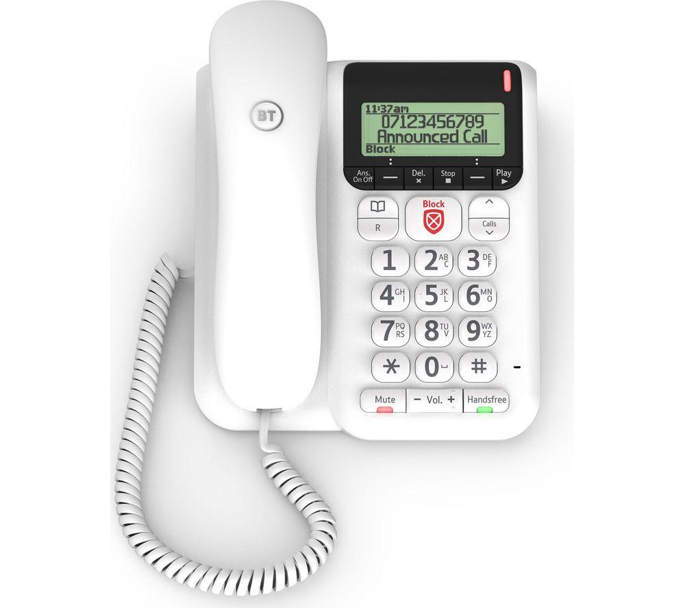 BT Décor 2600 Corded Phone with Answering Machine - White