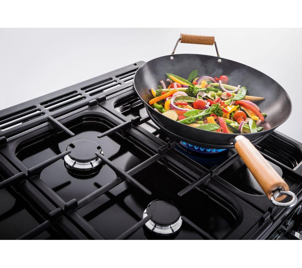RANGEMASTER Kitchener 90 Dual Fuel Range Cooker - Stainless Steel & Chrome