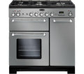 RANGEMASTER Kitchener 90 Dual Fuel Range Cooker - Stainless Steel & Chrome