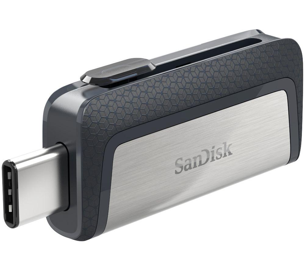 SANDISK Ultra USB Type-C & USB 3.1 Dual Memory Stick - 128 GB, Silver