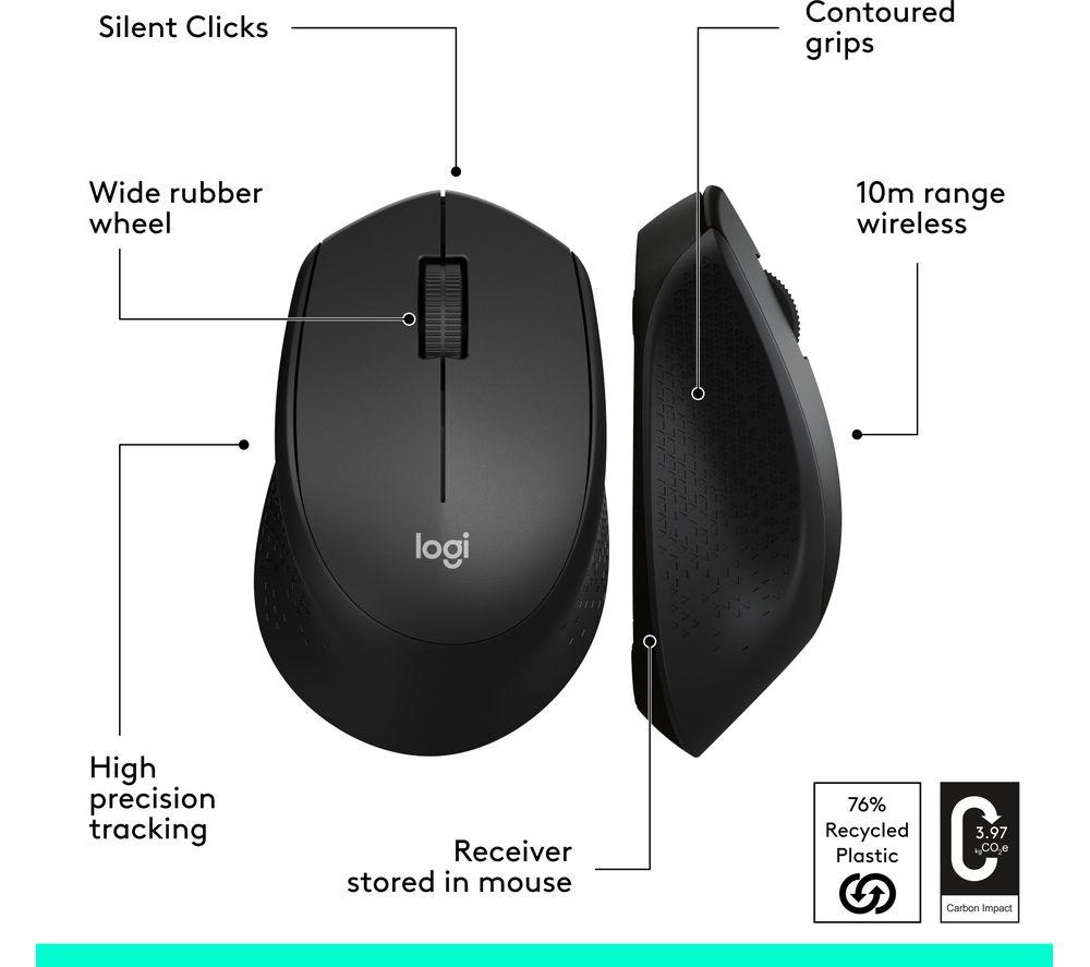 Mouse óptico inalámbrico silencioso Logitech M330 Silent Plus - Negro