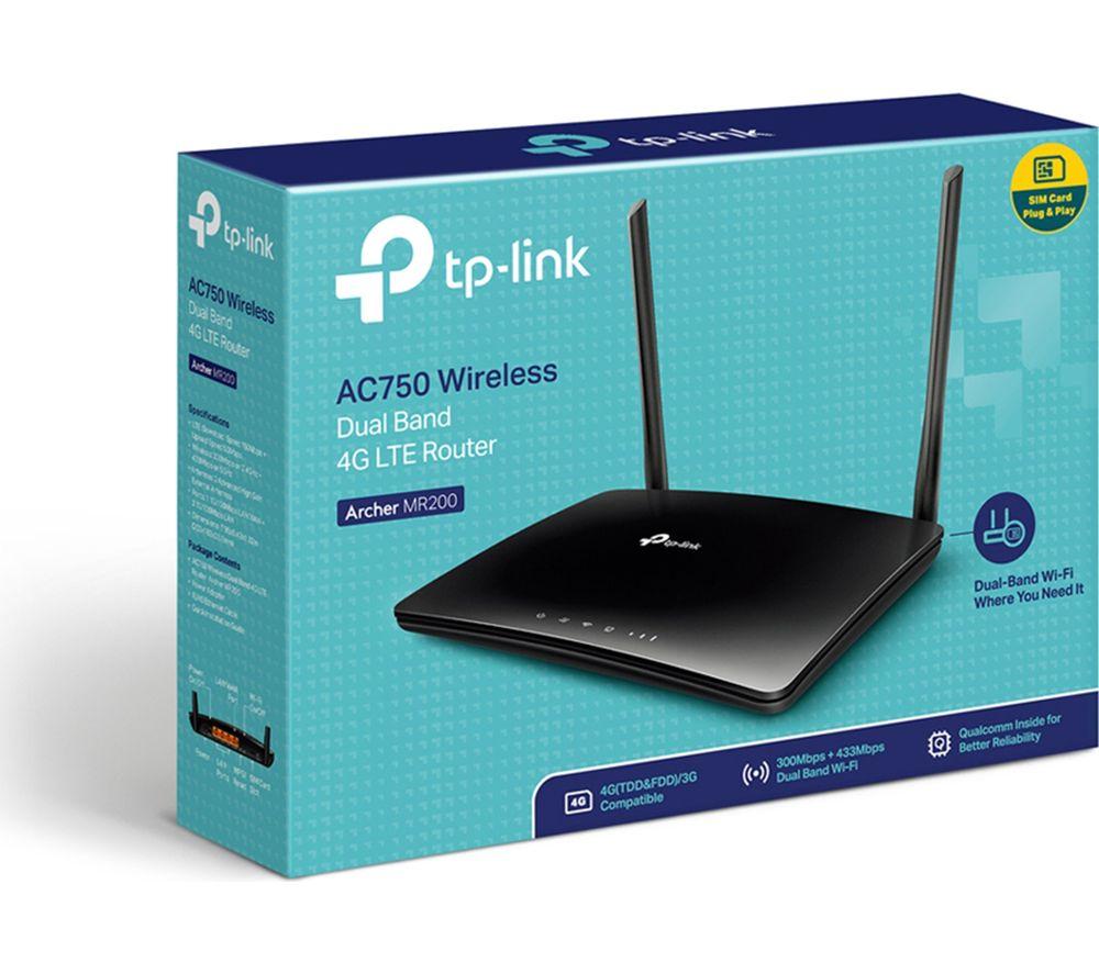 TP-LINK Archer MR200 WiFi 4G Router - AC 750, Dual-band