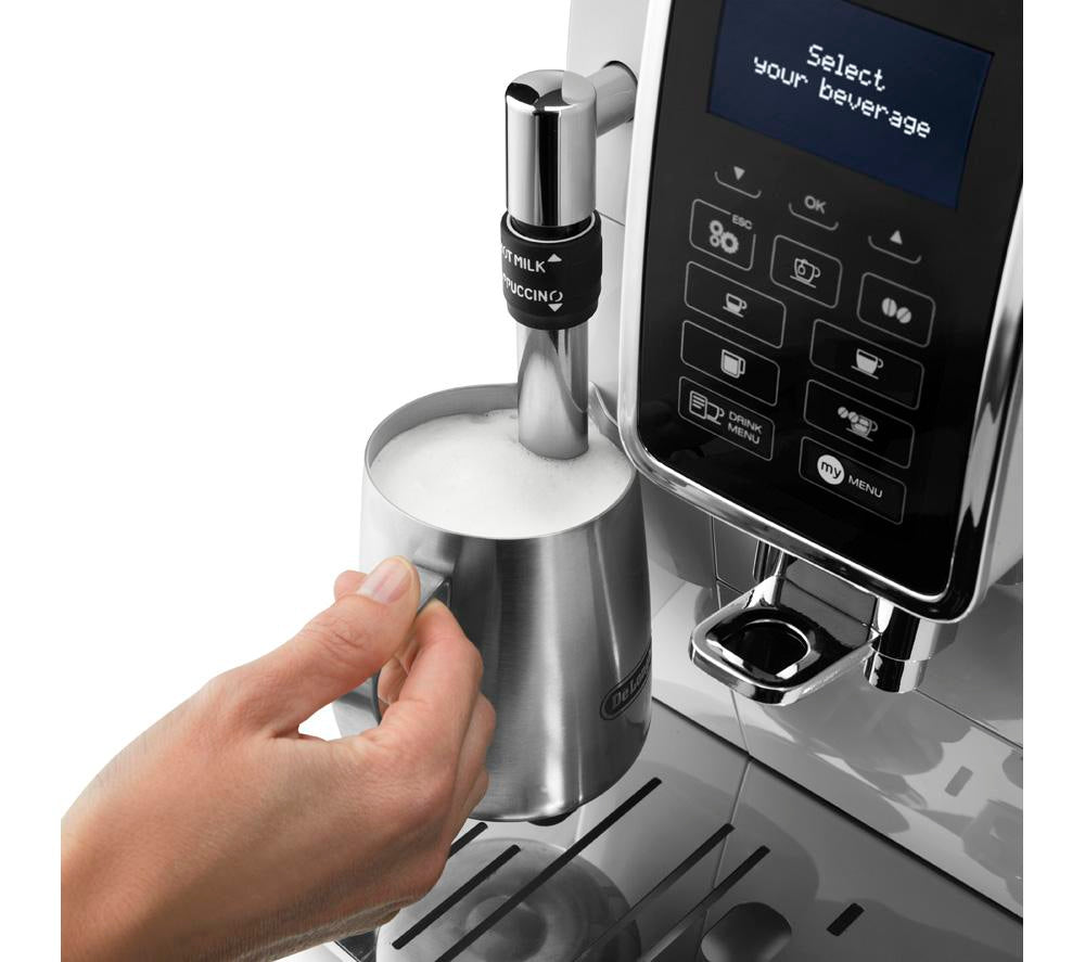 DELONGHI Dinamica ECAM 350.35.W Bean to Cup Coffee Machine - White