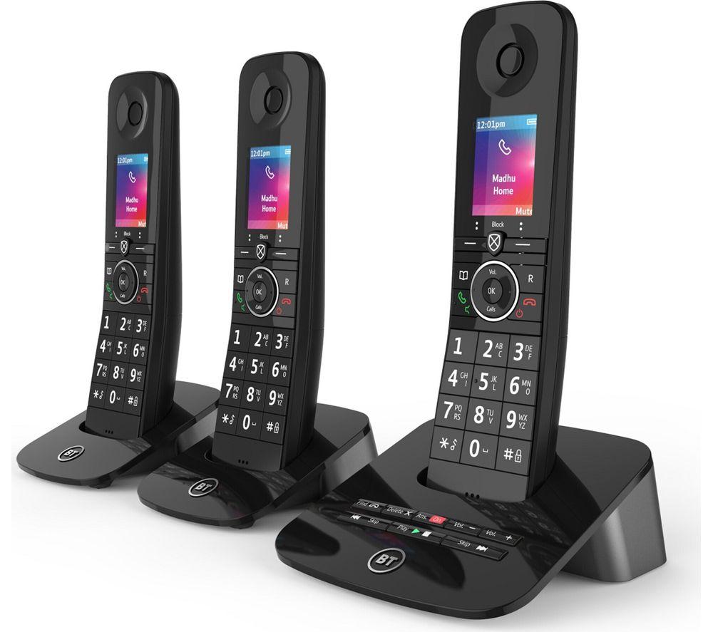BT Premium 090632 Cordless Phone - Triple Handsets, Black