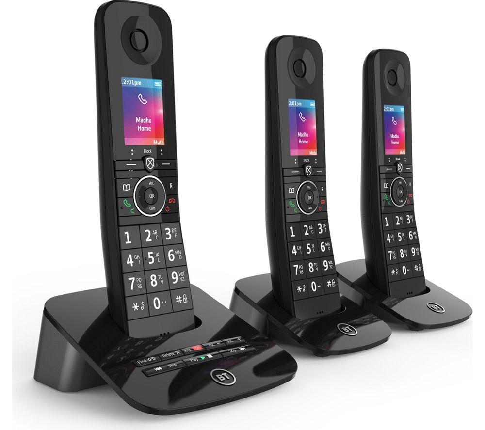 BT Premium 090632 Cordless Phone - Triple Handsets, Black
