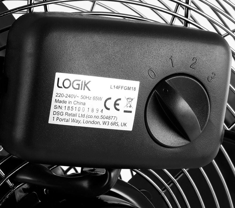 LOGIK L14FFGM18 14" Floor Fan - Gun Metal