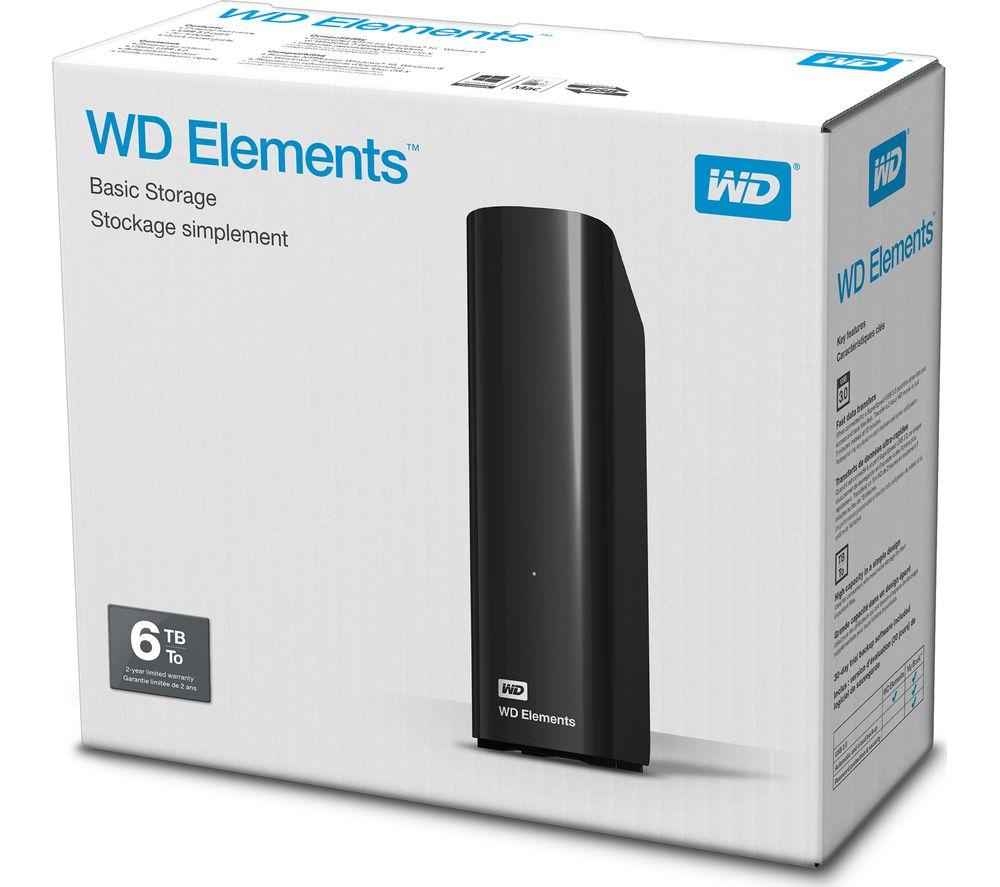 WD Elements External Hard Drive - 6 TB, Black