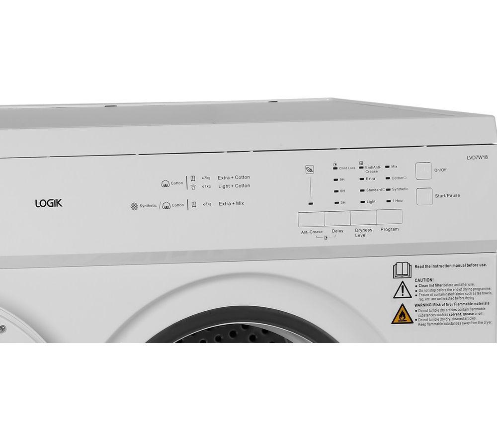 LOGIK LVD7W18 Secadora ventilada de 7 kg - Blanca
