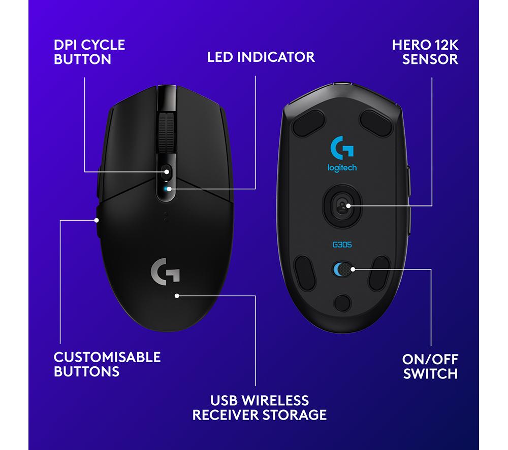 Ratón inalámbrico para juegos óptico LOGITECH G305 Lightspeed