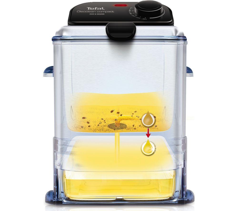 Freidora TEFAL Oleoclean Compact FR701640 - Acero inoxidable y negro