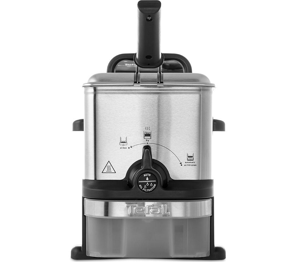Freidora TEFAL Oleoclean Compact FR701640 - Acero inoxidable y negro