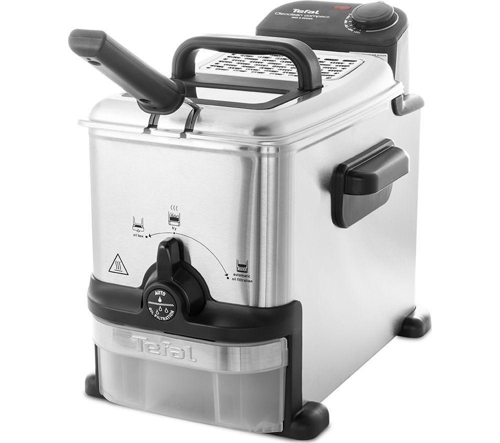 Freidora TEFAL Oleoclean Compact FR701640 - Acero inoxidable y negro