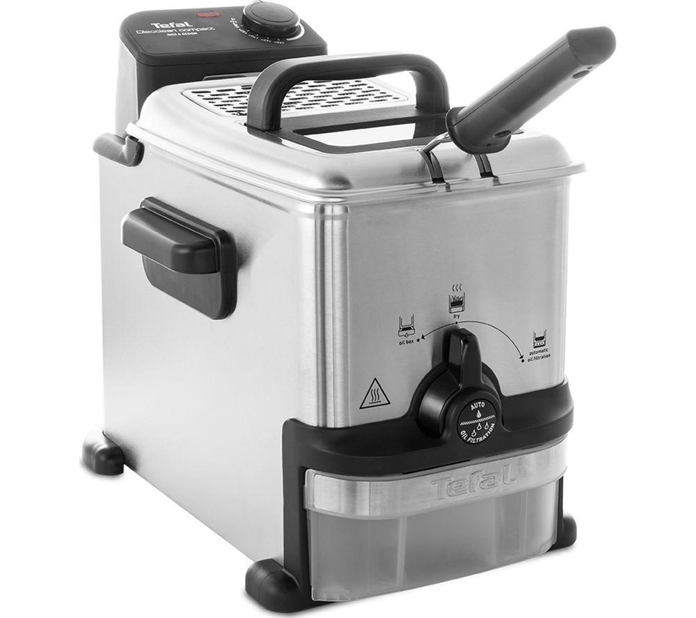 Freidora TEFAL Oleoclean Compact FR701640 - Acero inoxidable y negro