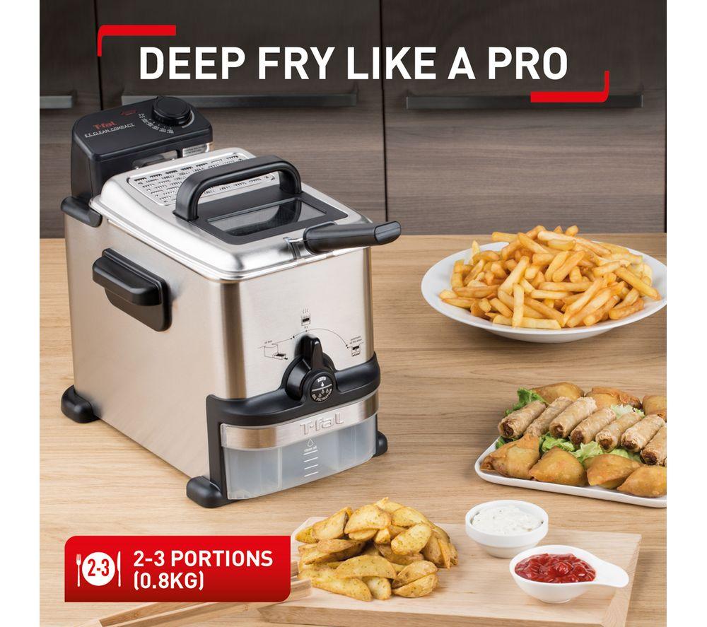 Freidora TEFAL Oleoclean Compact FR701640 - Acero inoxidable y negro