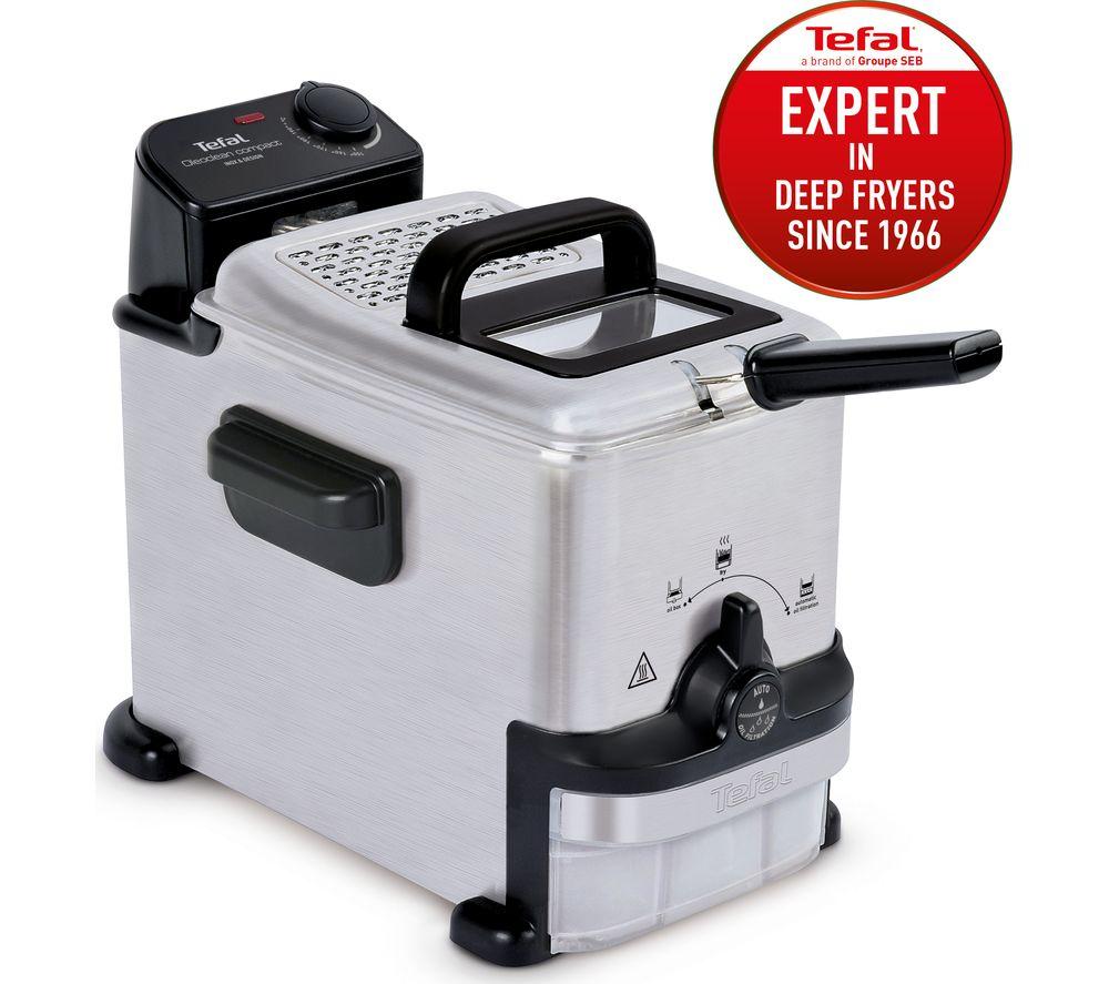 Freidora TEFAL Oleoclean Compact FR701640 - Acero inoxidable y negro