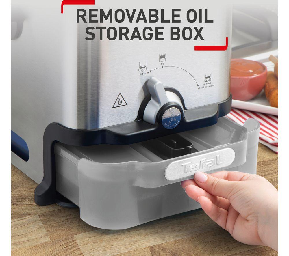 Freidora TEFAL Oleoclean Compact FR701640 - Acero inoxidable y negro