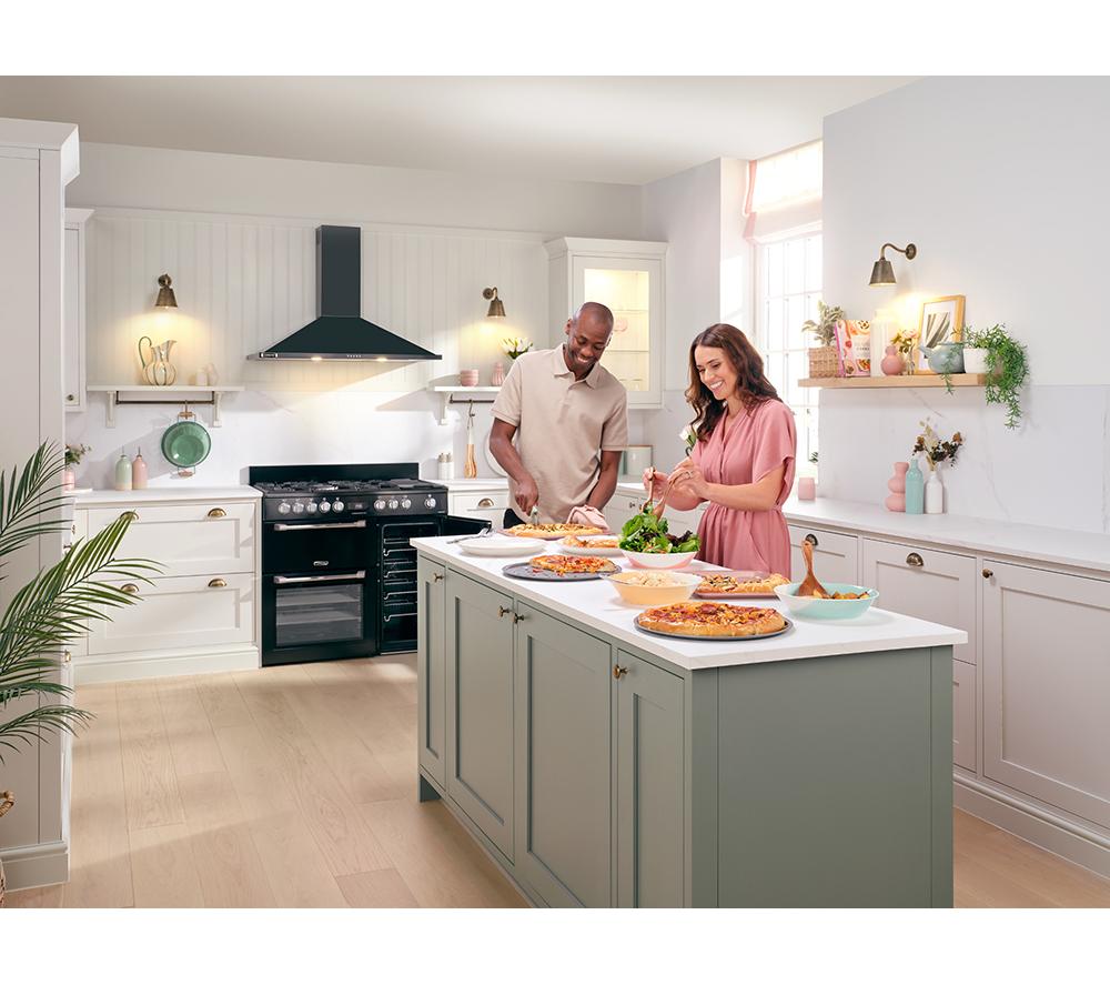 Cocina independiente LEISURE PR100F530K de 100 cm de doble combustible - Negro