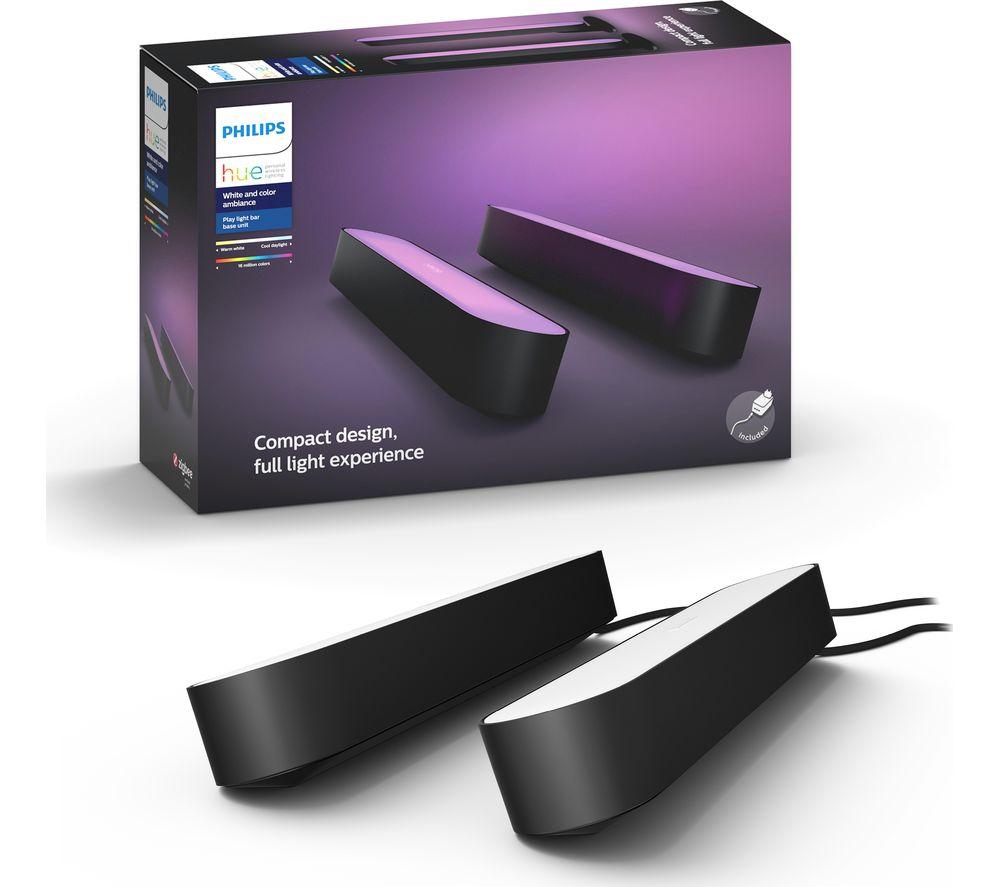 PHILIPS HUE Play White & Colour Ambiance Smart Light Bar - Black, Twin Pack