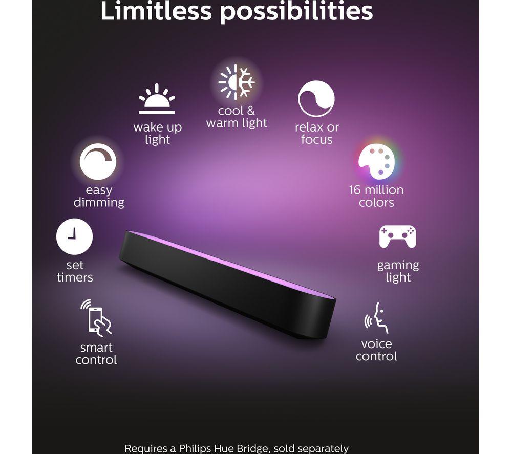 PHILIPS HUE Play White & Colour Ambiance Smart Light Bar - Black, Twin Pack