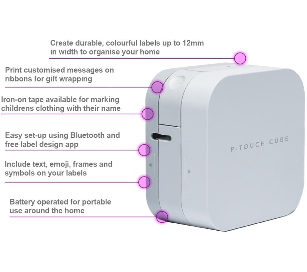 BROTHER PT Cube PTP300BT Bluetooth Label Printer