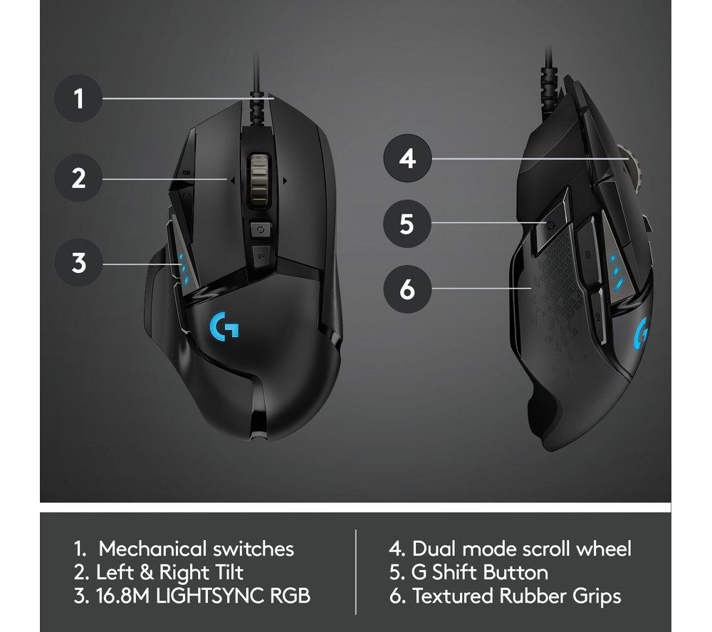 Ratón óptico para juegos Logitech G502 Hero