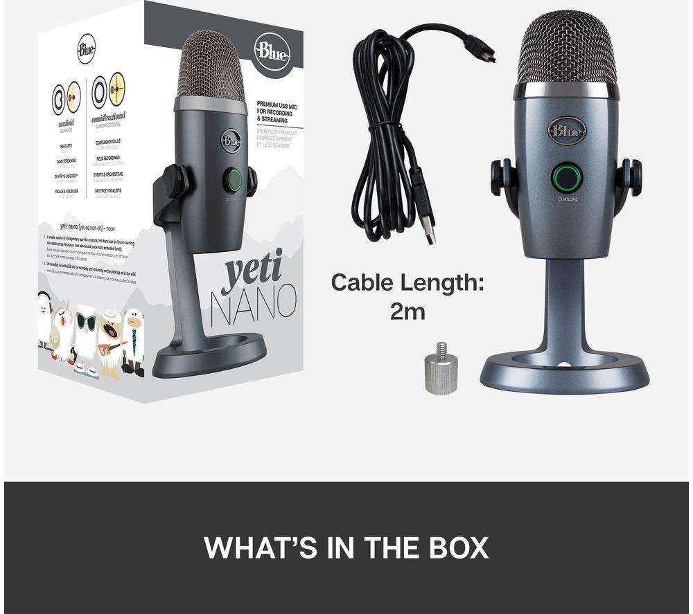 YETI Nano USB Streaming Microphone - Grey