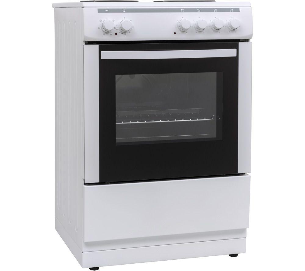 ESSENTIALS CFSE60W18 60 cm Electric Solid Plate Cooker - White