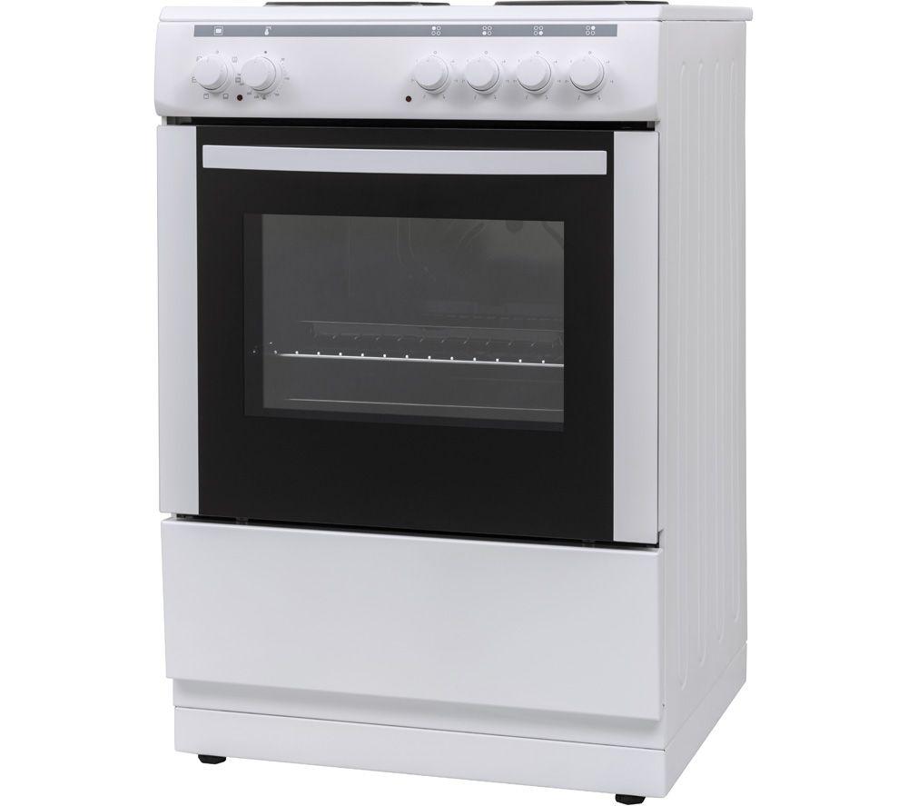 ESSENTIALS CFSE60W18 60 cm Electric Solid Plate Cooker - White
