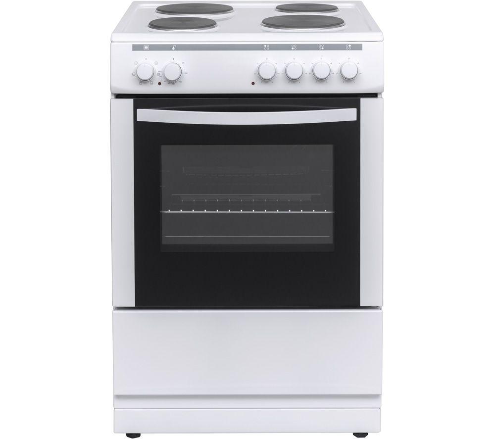 ESSENTIALS CFSE60W18 60 cm Electric Solid Plate Cooker - White