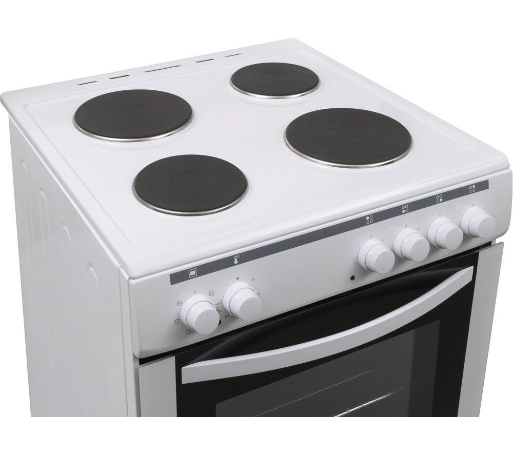 ESSENTIALS CFSE60W18 60 cm Electric Solid Plate Cooker - White