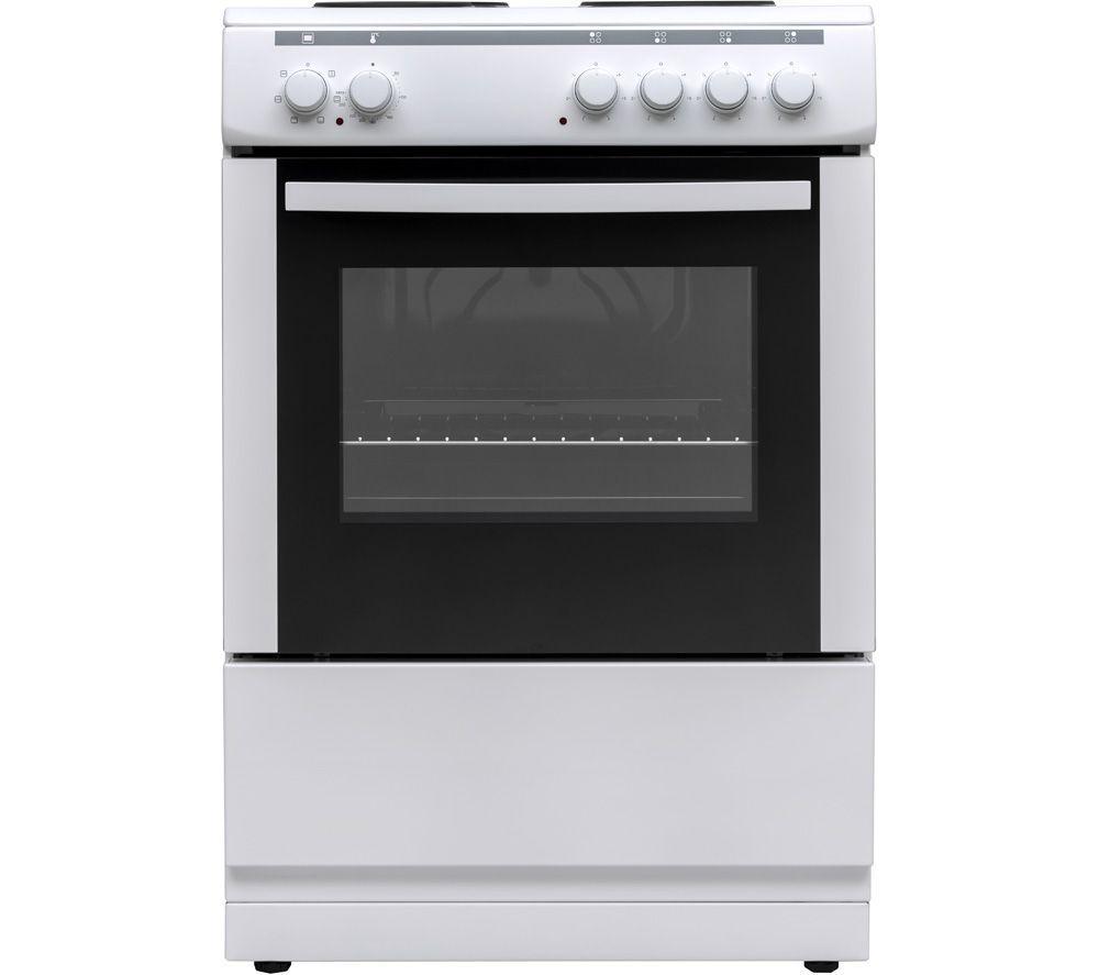 ESSENTIALS CFSE60W18 60 cm Electric Solid Plate Cooker - White