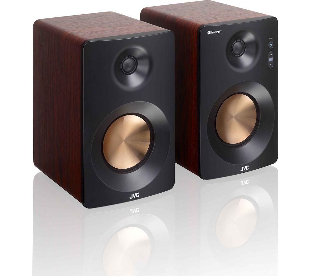 JVC XS-D629BM 2.0 Bluetooth Bookshelf Speakers - Walnut