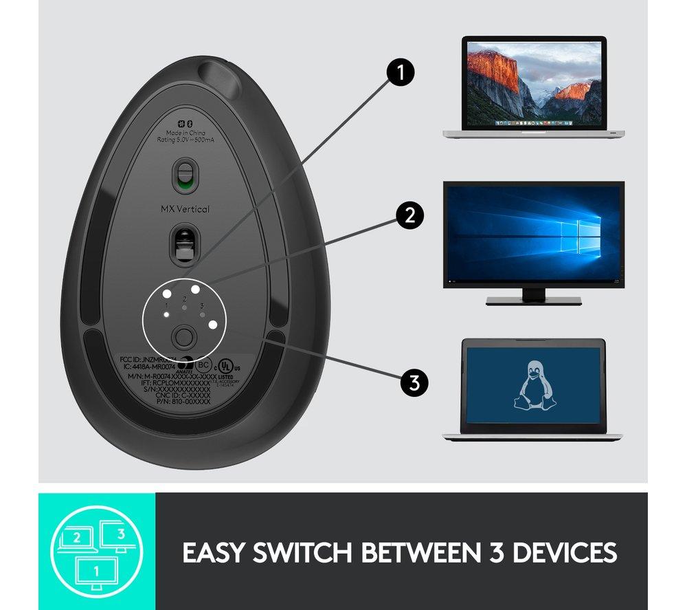 Ratón óptico ergonómico vertical Logitech MX