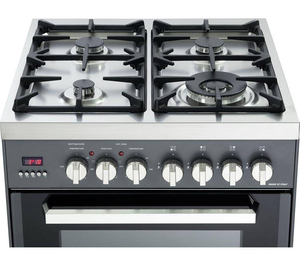 KENWOOD CK234DF SL 60 cm Dual Fuel Cooker - Grey & Chrome