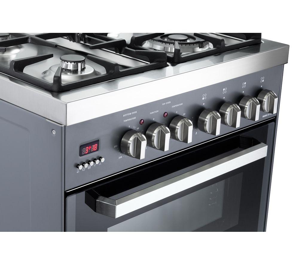 KENWOOD CK234DF SL 60 cm Dual Fuel Cooker - Grey & Chrome