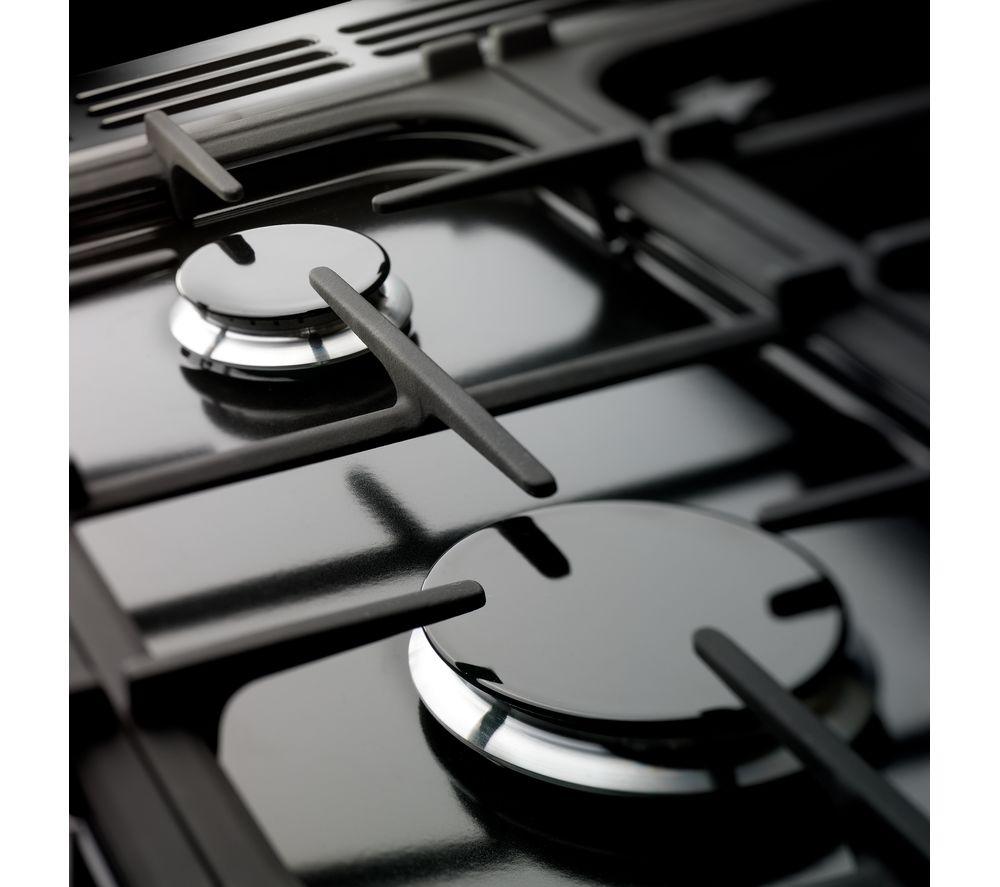 Cocina de gas y eléctrica RANGEMASTER Kitchener KCH90DFFBL/C - Negra y Cromada