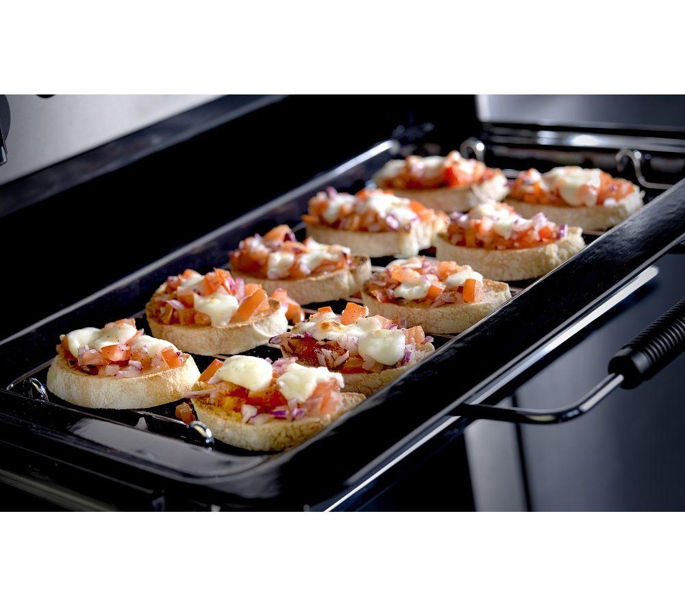Cocina de gas y eléctrica RANGEMASTER Kitchener KCH90DFFBL/C - Negra y Cromada