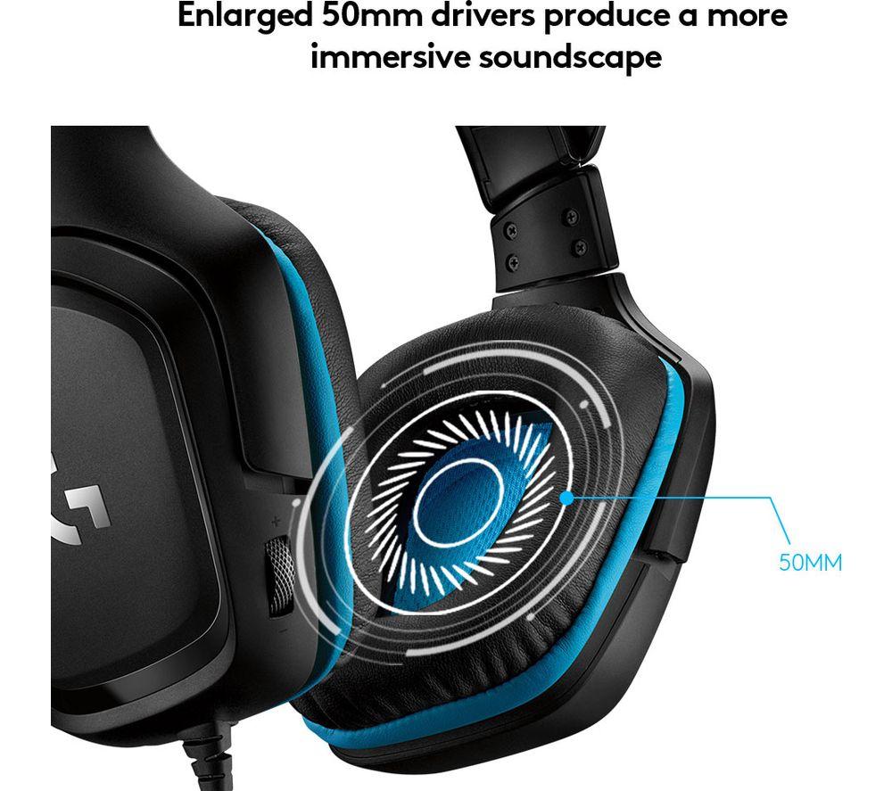 LOGITECH G432 7.1 Gaming Headset - Black & Blue