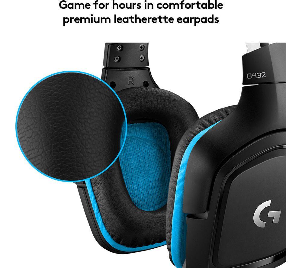 LOGITECH G432 7.1 Gaming Headset - Black & Blue