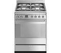 SMEG SUK61MX9 60 cm Dual Fuel Cooker - Stainless Steel
