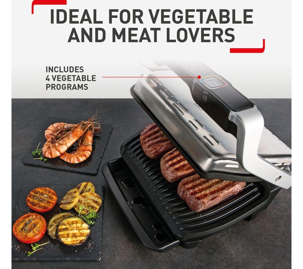 TEFAL Optigrill Elite GC750D40 Smart Health Grill - Silver & Black