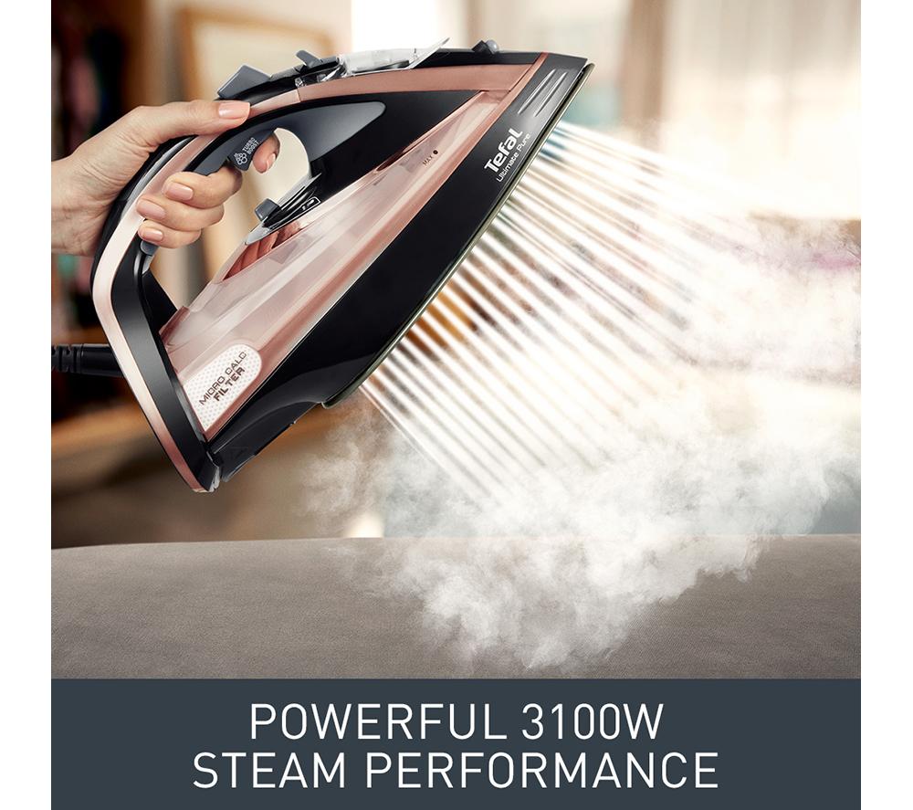 TEFAL Ultimate Pure FV9845 Steam Iron - Black & Rose Gold