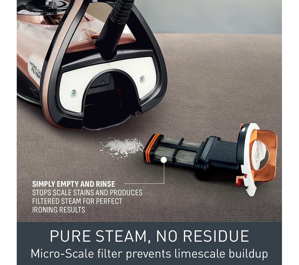 TEFAL Ultimate Pure FV9845 Steam Iron - Black & Rose Gold
