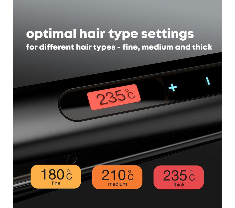 Plancha de pelo digital de cerámica REVAMP Touch - Negro