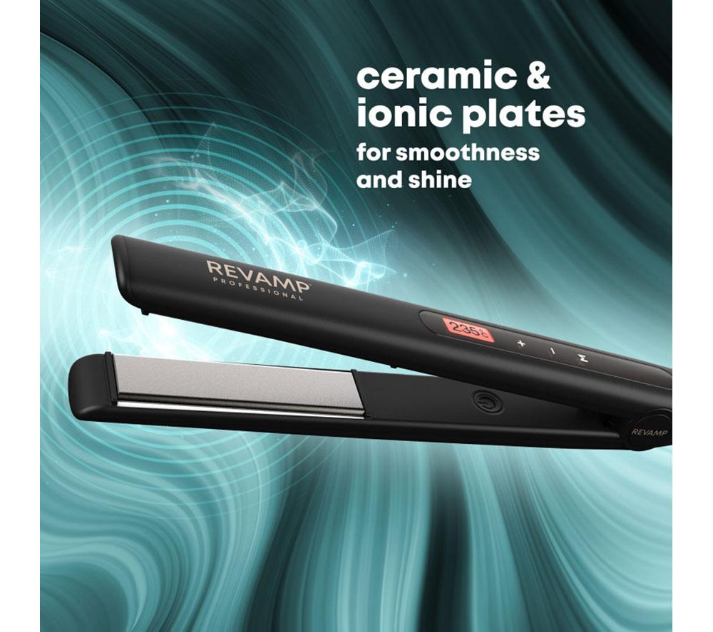 REVAMP Touch Digital Ceramic Hair Straightener - Black