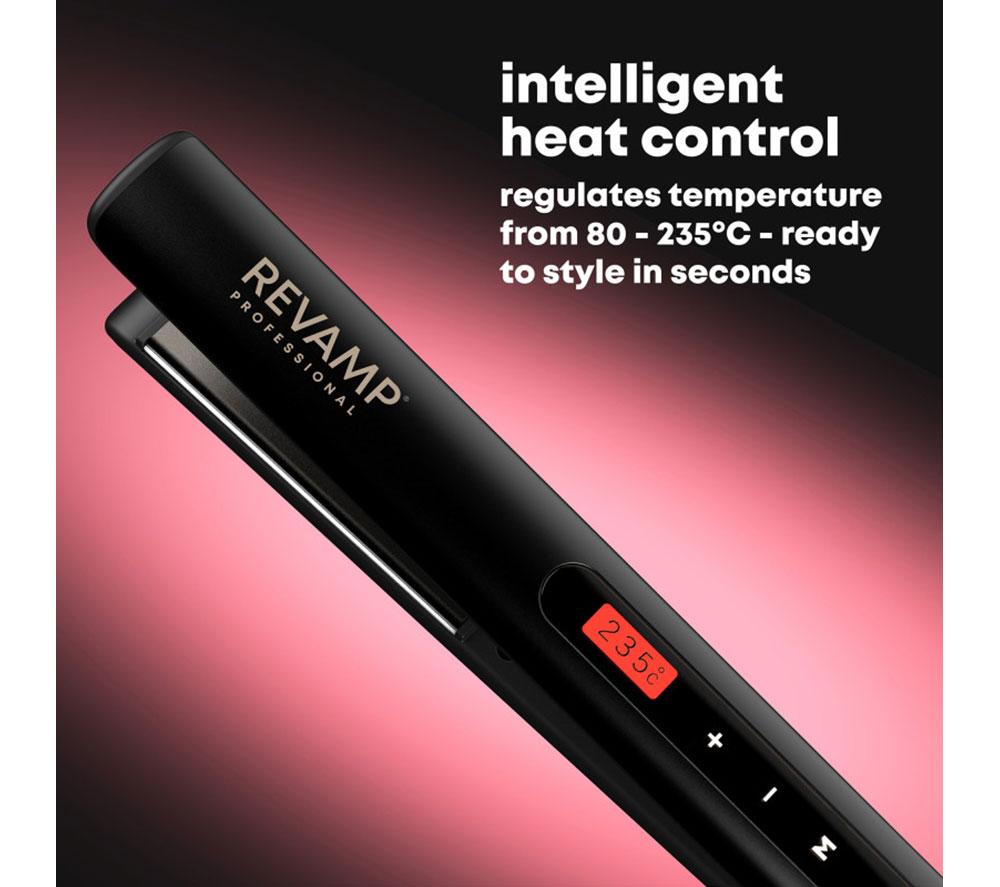 Plancha de pelo digital de cerámica REVAMP Touch - Negro
